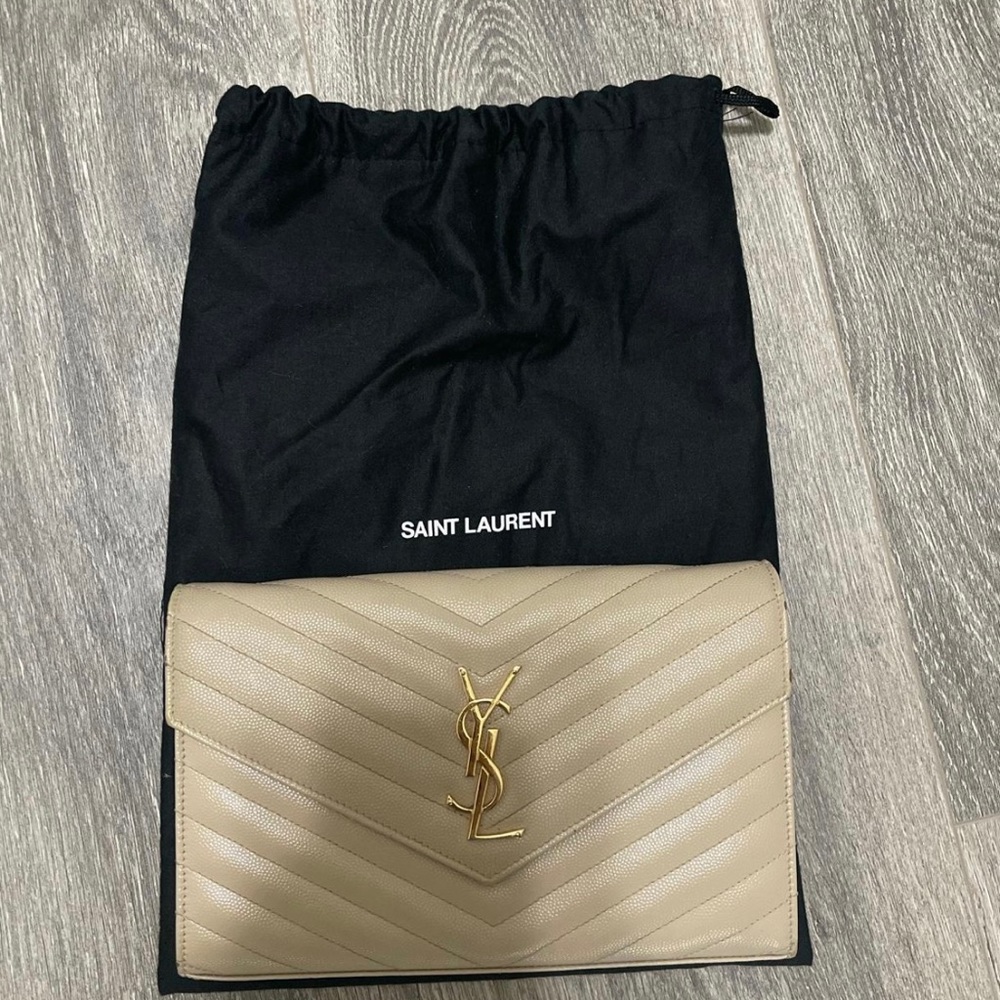 Saint Laurent WOC Dark Beige